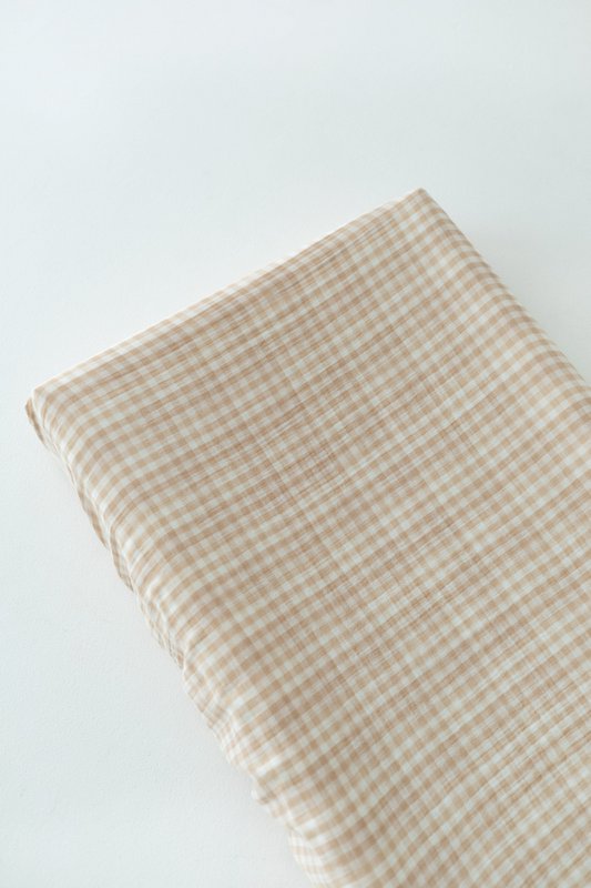 Coperchio di pad che cambia il pannolino Tisu, Beige Gingham