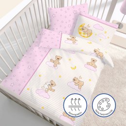Komplet pościeli Bóbr 100x135cm body w kolorze różowym