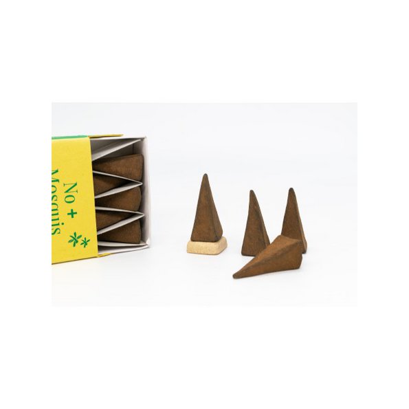 No+Zanzara BIOAROMA Piramide. 10 pezzi e include supporto in ceramica. Certificato ICEA. Ayurveda. Commercio equo e solidale. Zero rifiuti.