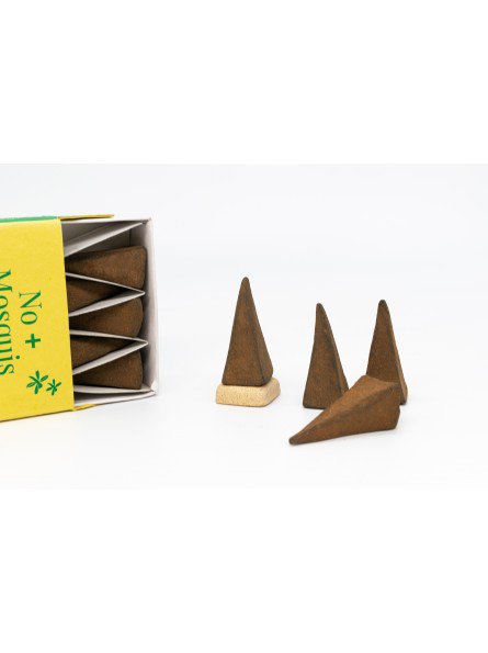 Nein+Mosquis BIOAROMA Pyramide. 10 Stück und inklusive Keramikträger. ICEA-Zertifikat. Ayurveda. Fairer Handel. Null Abfall.