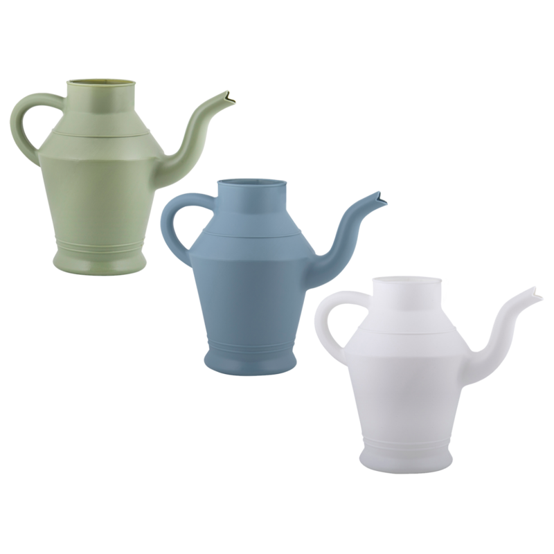 Annaffiatoio vintage in plastica - ↑ 22 cm - Bianco - Blu - Verde