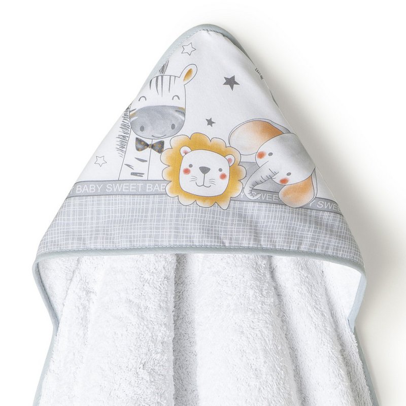 SET TOALLA DE BAÑO + DOU-DOU - MOD. ERIZO - GRIS
