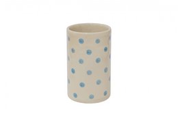 Ceramiczny uchwyt na przybory kuchenne w niebieskie kropki 18x11 cm Isabelle Rose