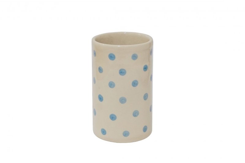 Ceramiczny uchwyt na przybory kuchenne w niebieskie kropki 18x11 cm Isabelle Rose