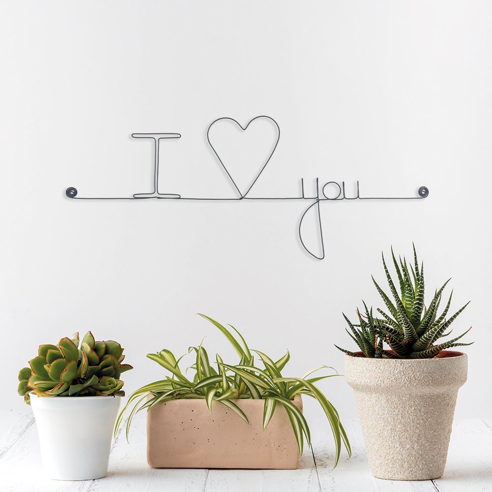 Liefdesboodschap: Ik hou van jou - Valentijnsdag - Bruiloft - Moederdag - Draadwanddecoratie
