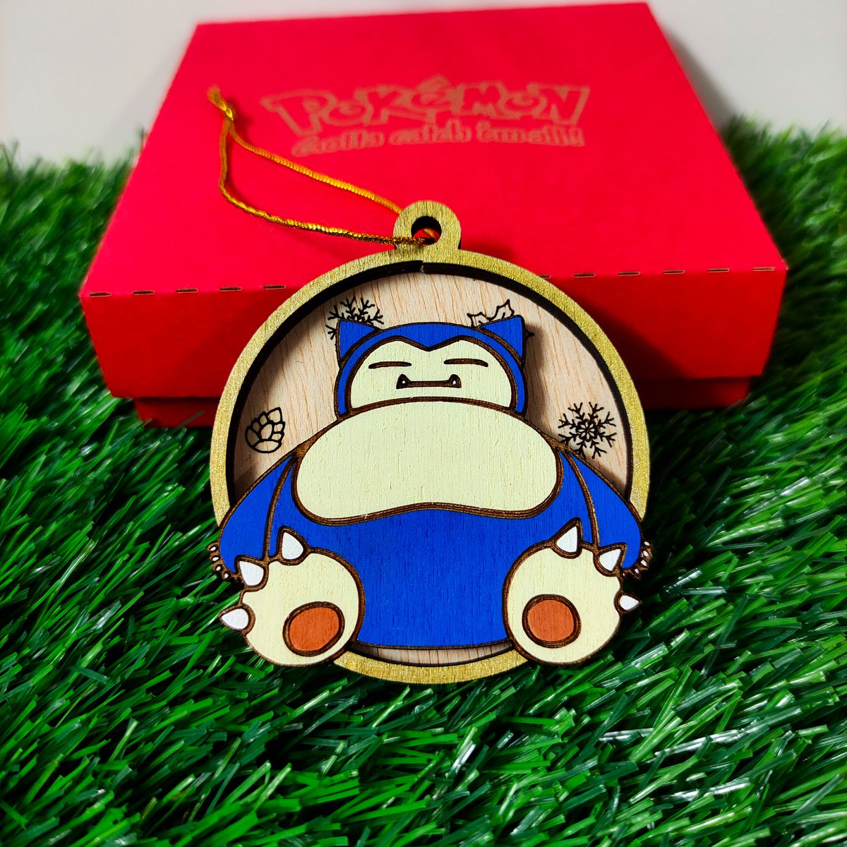 Set of 6 Wooden Pokémon Christmas Ornaments, Colorful Geek Gift, Xmas Tree Ornaments, Home Decor, Eco-Friendly Christmas Decoration