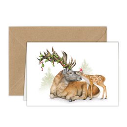 Christmas Card Red Deer, Greeting Card, Holiday Card 12,3 x 17,5 cm