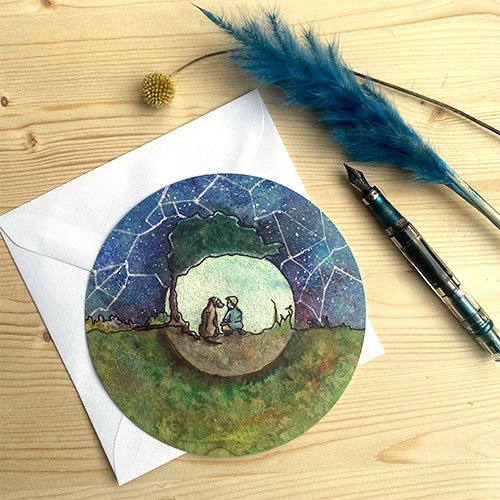Greeting card Together in the moonlight