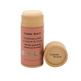 Solid deodorant with cocoa butter