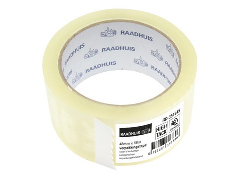 Verpackungsband Raadhuis PP 48mmx66m transparent hohe Klebkraft geräuscharm