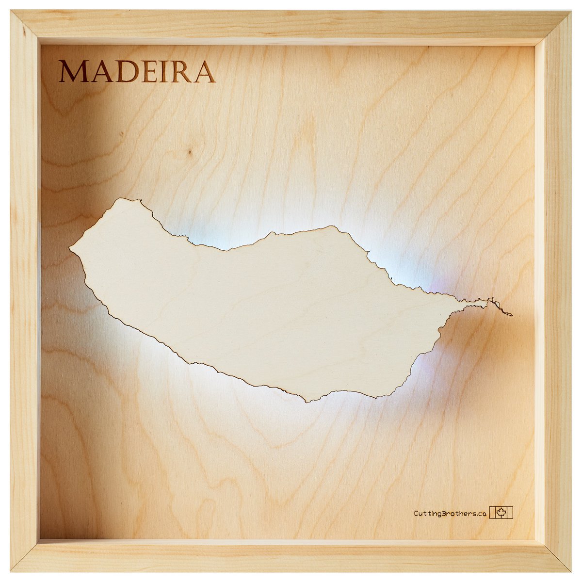 MADEIRA - MAPPA LUMINOSA DELL'ISOLA 3D in legno (LED)