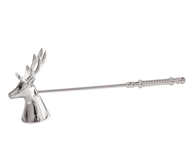 EDZARD candle extinguisher flame killer deer, noble silver-plated, tarnish-protected, length 26 cm