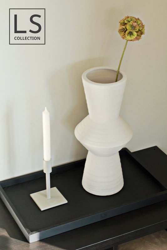 LS Collection® - Rettangolo 50x30cm - Vassoio - Portacandele - Portacandele - Vassoio da portata - Vassoio in legno - Vassoio in legno - Plateau - Decorazione - Accessori per la casa - Nero Opaco