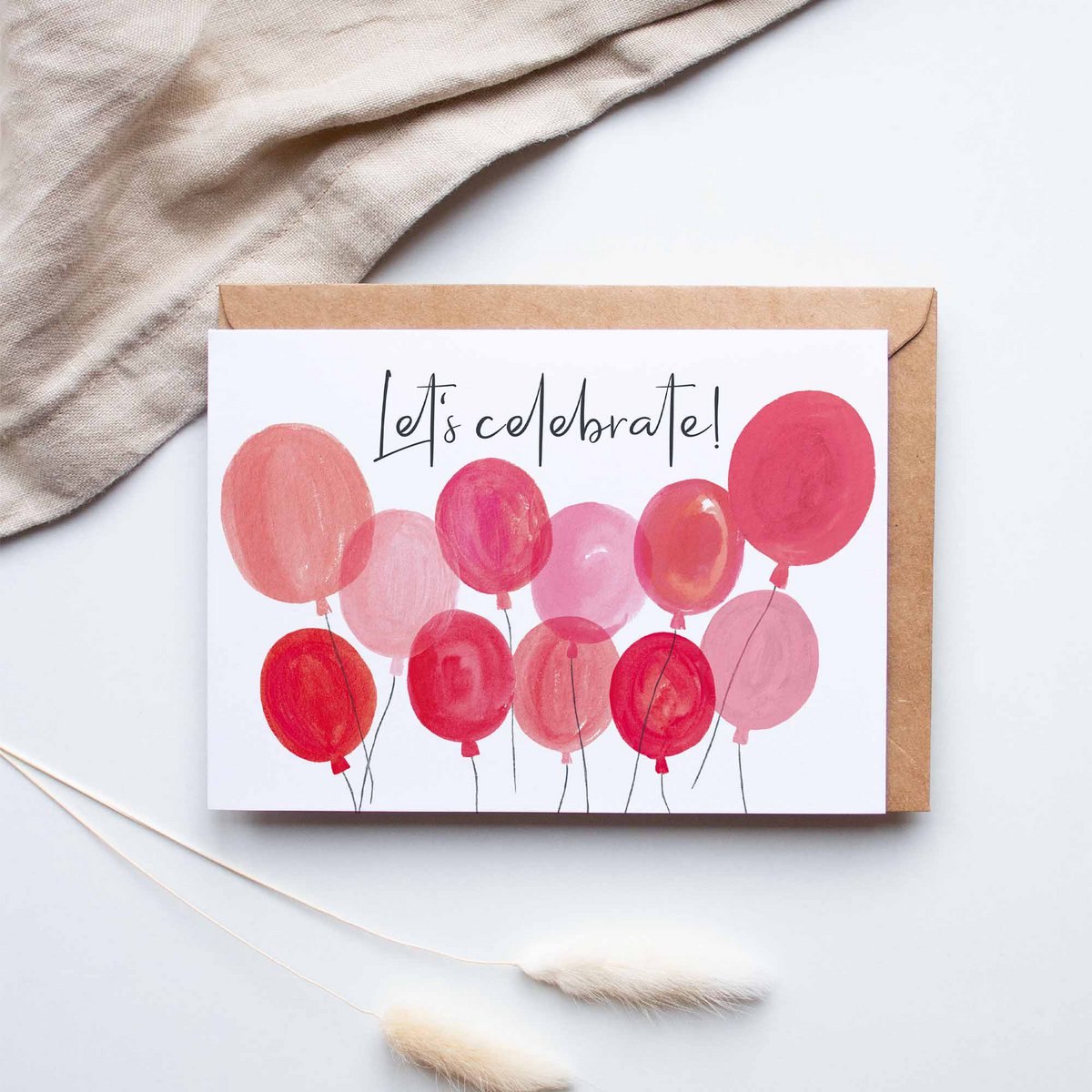 Folding card "Let's Celebrate balloons pink" | birthday