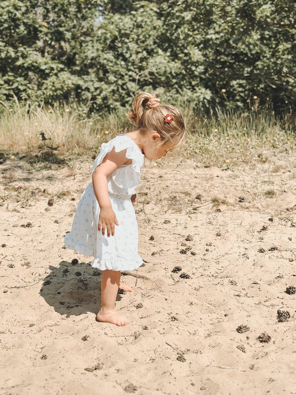 Set Blossoms Dreams in mussola: gonna e camicetta con eleganti volant