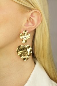 Oorbellen bloem en hart
