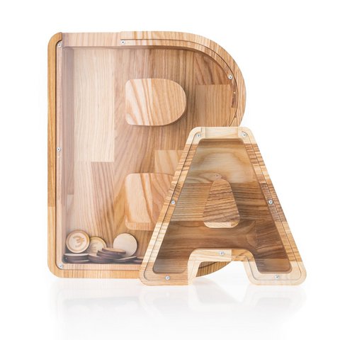 Grote Houten Spaarpot, Letter Spaarpot, Letter Coin Box, Houten Letter Spaarpot, Spaarpot