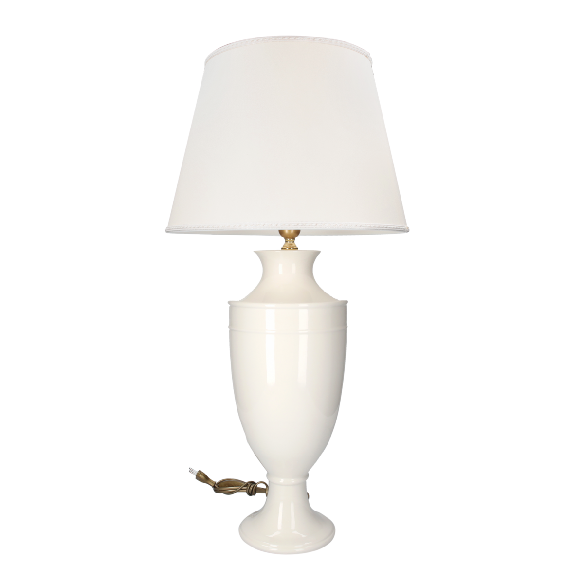 Pie de lámpara imperio blanco h 52x20 cm de cerámica