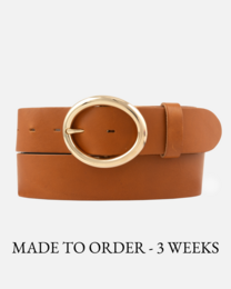 MADE TO ORDER Calvin | Vintage Round Buckle Leather Belt