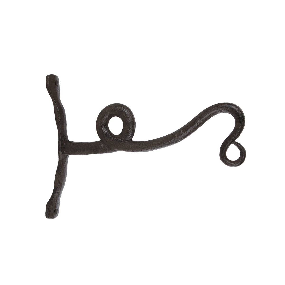 Wandhaken Curl L aus schwarzem Metall 21x26