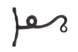 Wall hook Curl L black metal 21x26