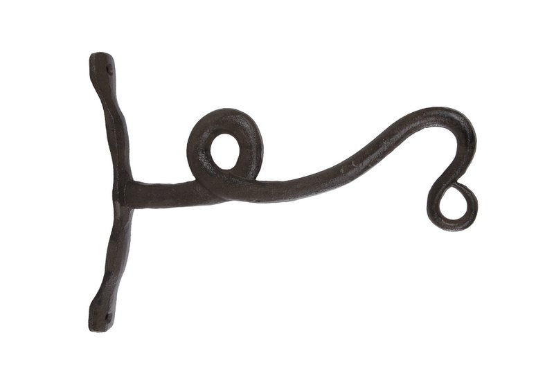 Wandhaken Curl L aus schwarzem Metall 21x26