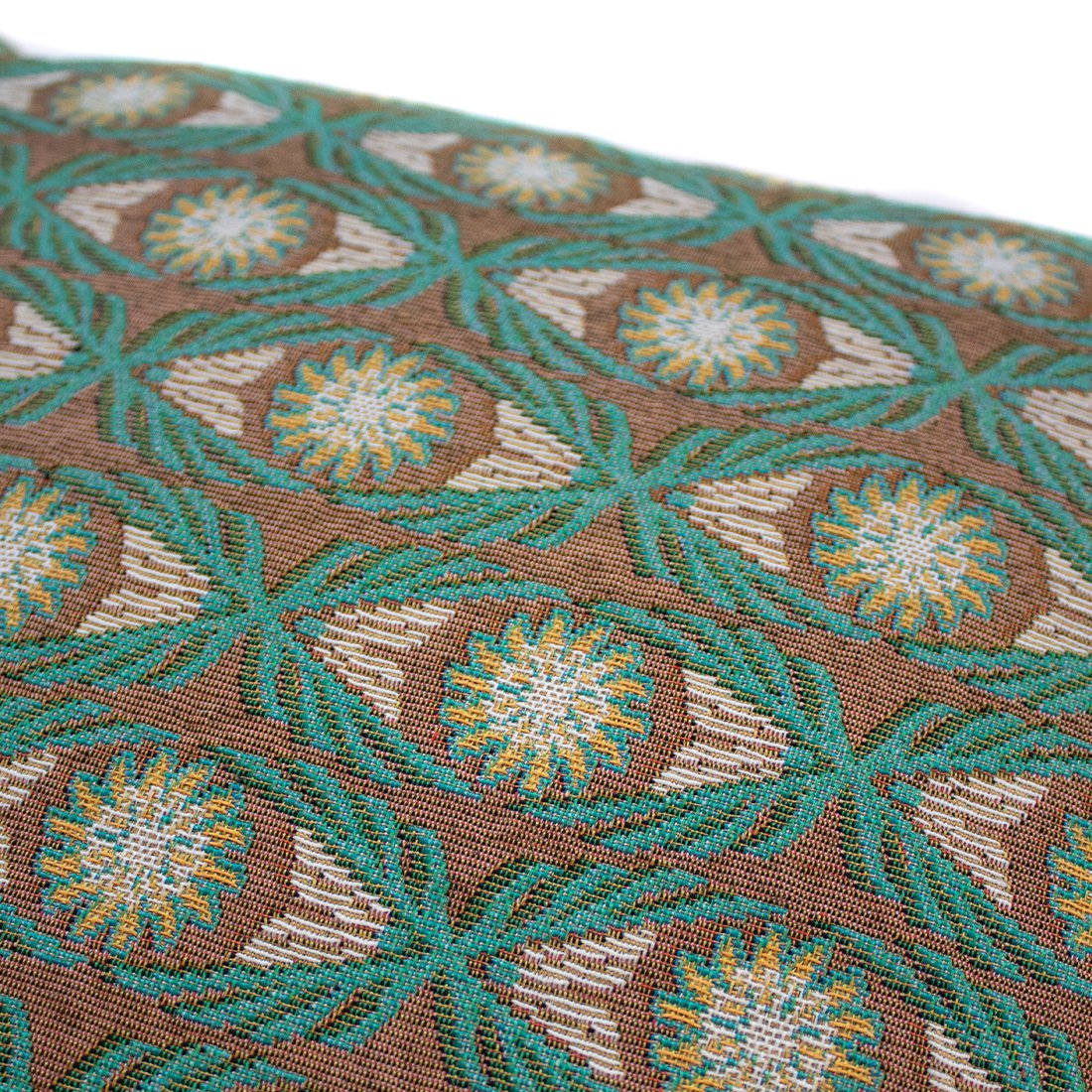 NIN-NIT Nature Classique cushion | 100% woven cotton | decorative cushion with flowers and leaves nature print | green | purple | brown | beige | ocher | blue | turquoise | multicolor | 50x50 cm