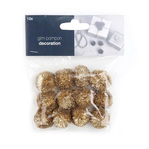GLIM POMPON POLY/12PC GOLD