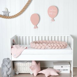 Old rose braided bed bumper knitted