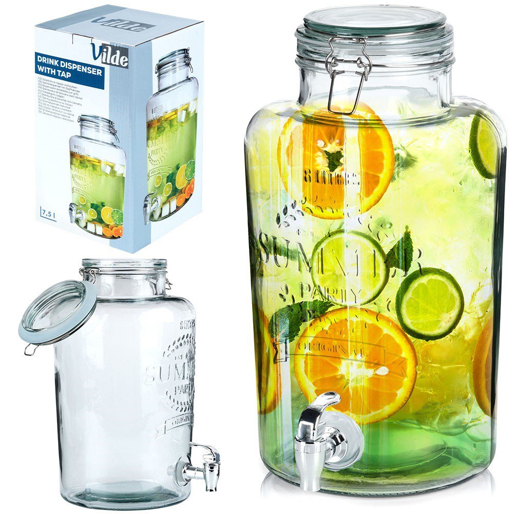 Dispenser with Tap Glass 8 l