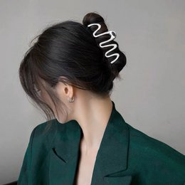 Linea d'onda geometrica grandi clip per capelli artigli-3