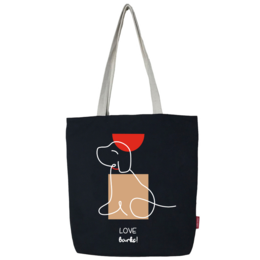 Totebags. Stor lommemodel "LOVE BARKS"