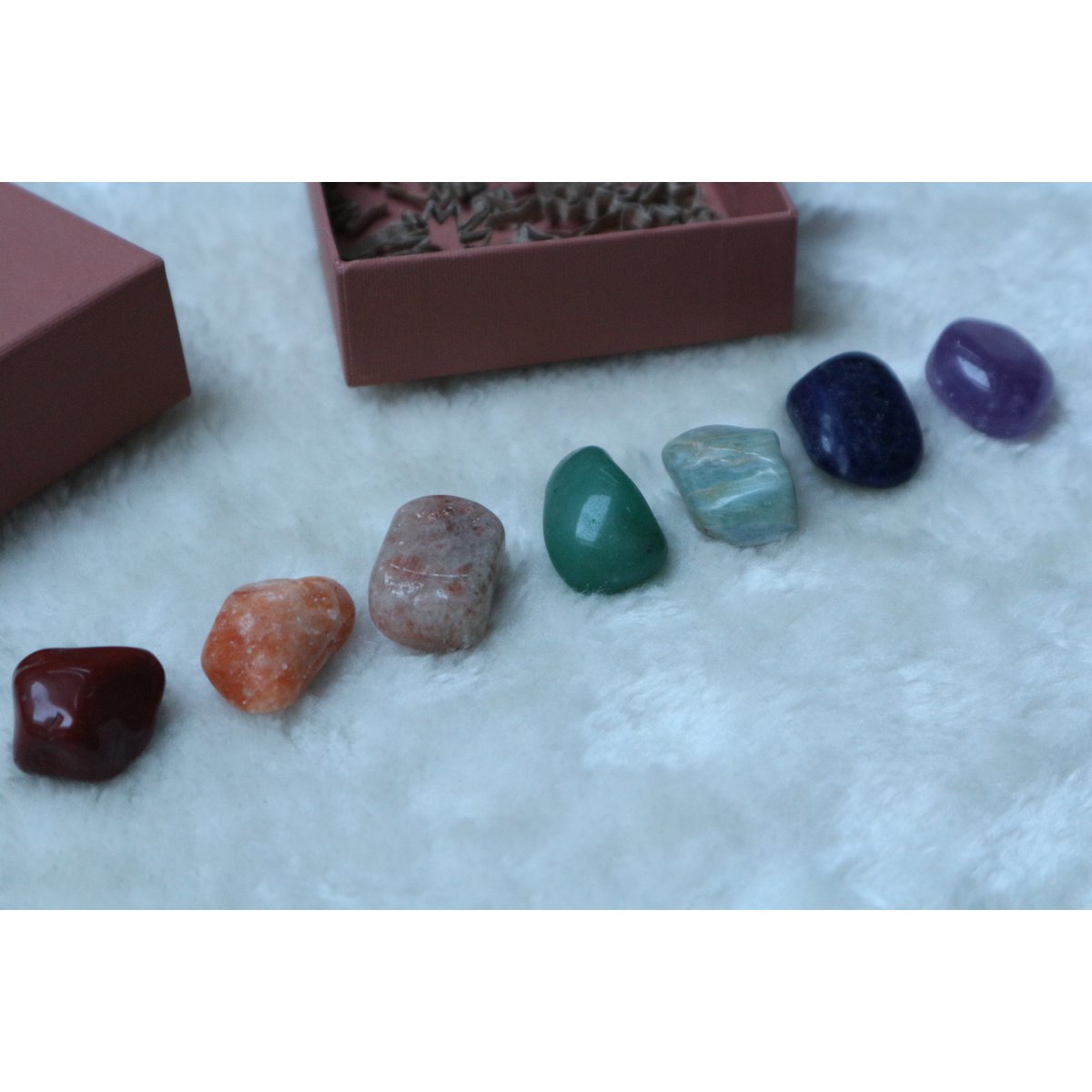 Chakra incastonato con pietre burattate
