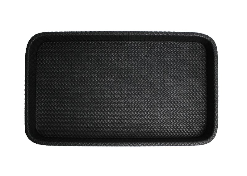 Tablet rechthoekige rand rand tissue zwarte decoratieve lade