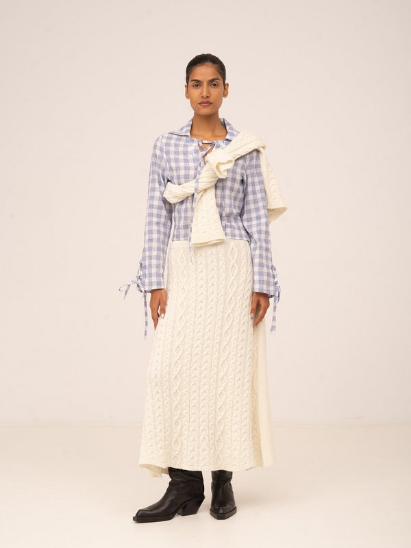Chemise bleue à carreaux Commute