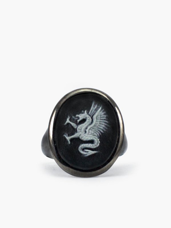 Dragon Cameo Signet Ring