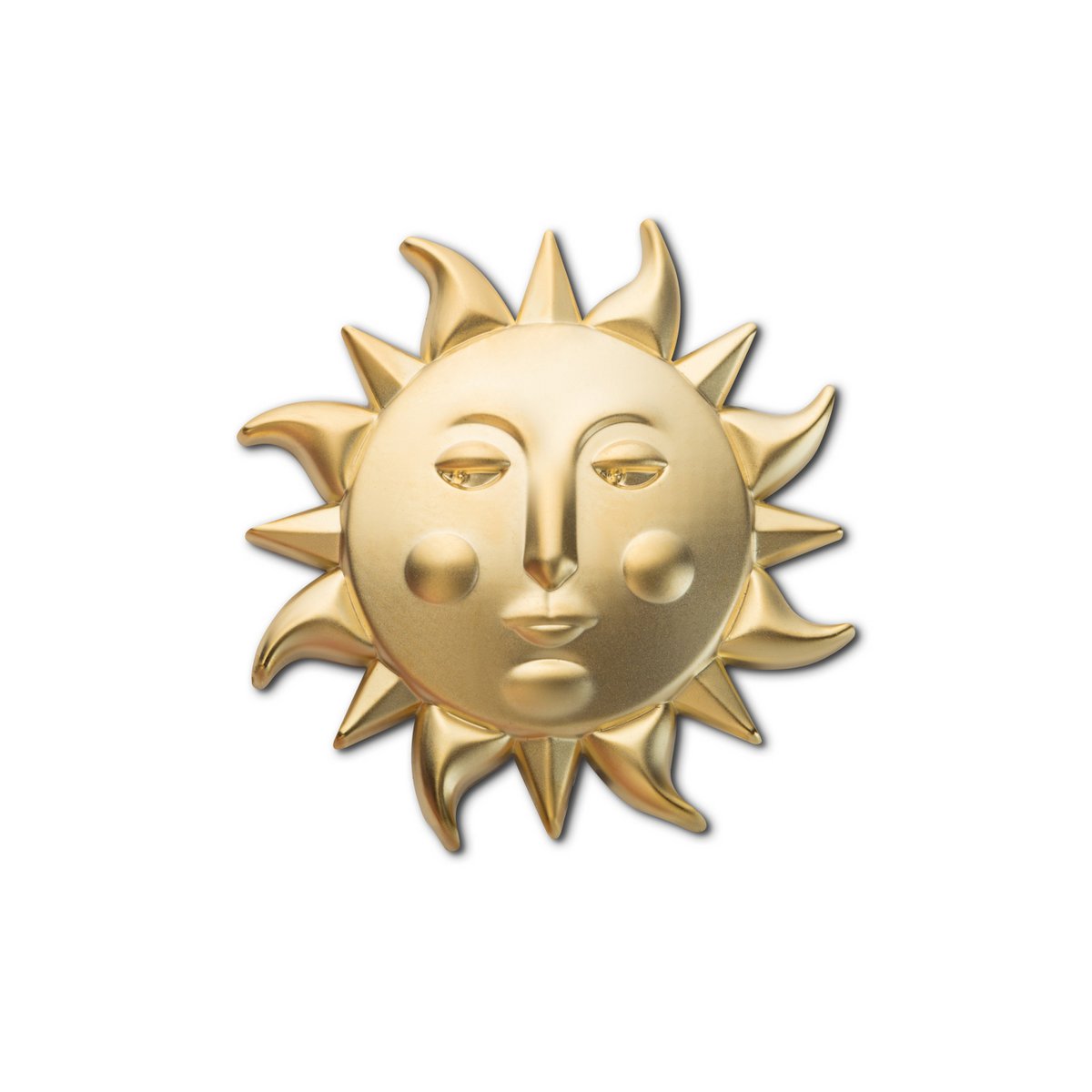 Golden Metal Pin "Sun"