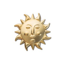 Golden Metal Pin "Sun"