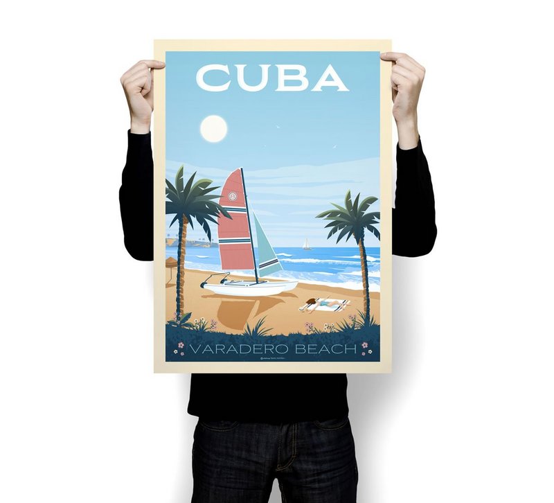 Affiche Vintage Cuba - La Havane Varadero Beach | Poster Ville La Havane Cuba
