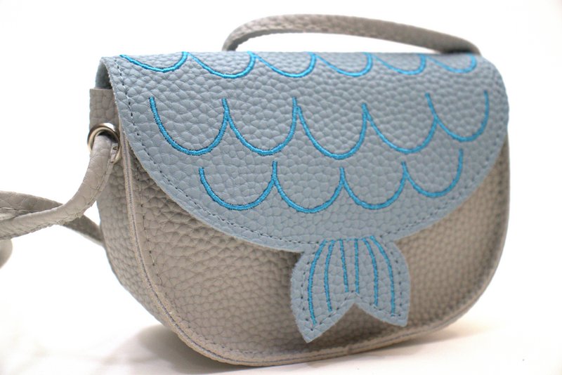 Adjustable animal shoulder bag for children "mermaid" - Asnee Blue