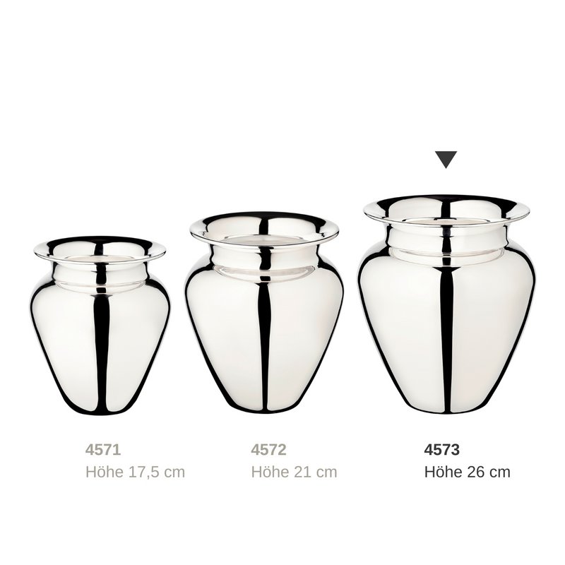 EDZARD Vase Antonia, silver-plated, height 26 cm, diameter 23 cm, opening diameter 15 cm