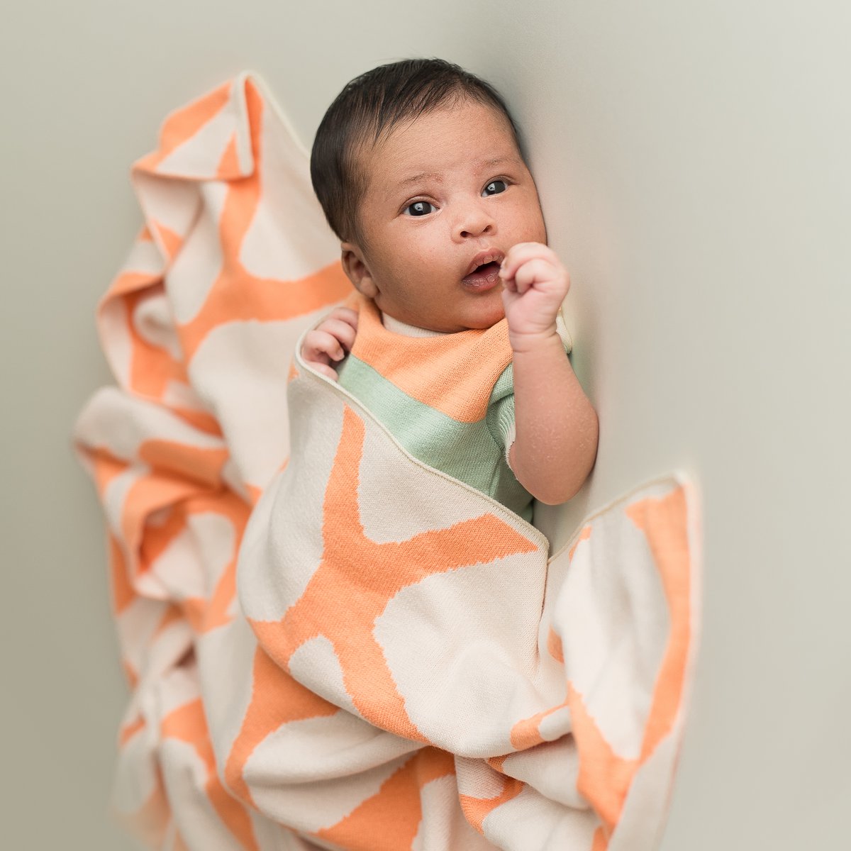Babydecke Mosaikorange
