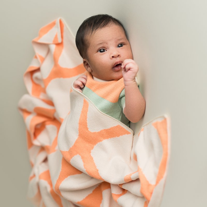 Baby tæppe mosaik orange