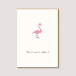 Biglietto pieghevole con busta - "Flamingo - Sei semplicemente adorabile!"
