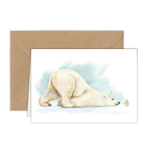 Funny Polar Bear Greeting Card, Animal Birthday Cards