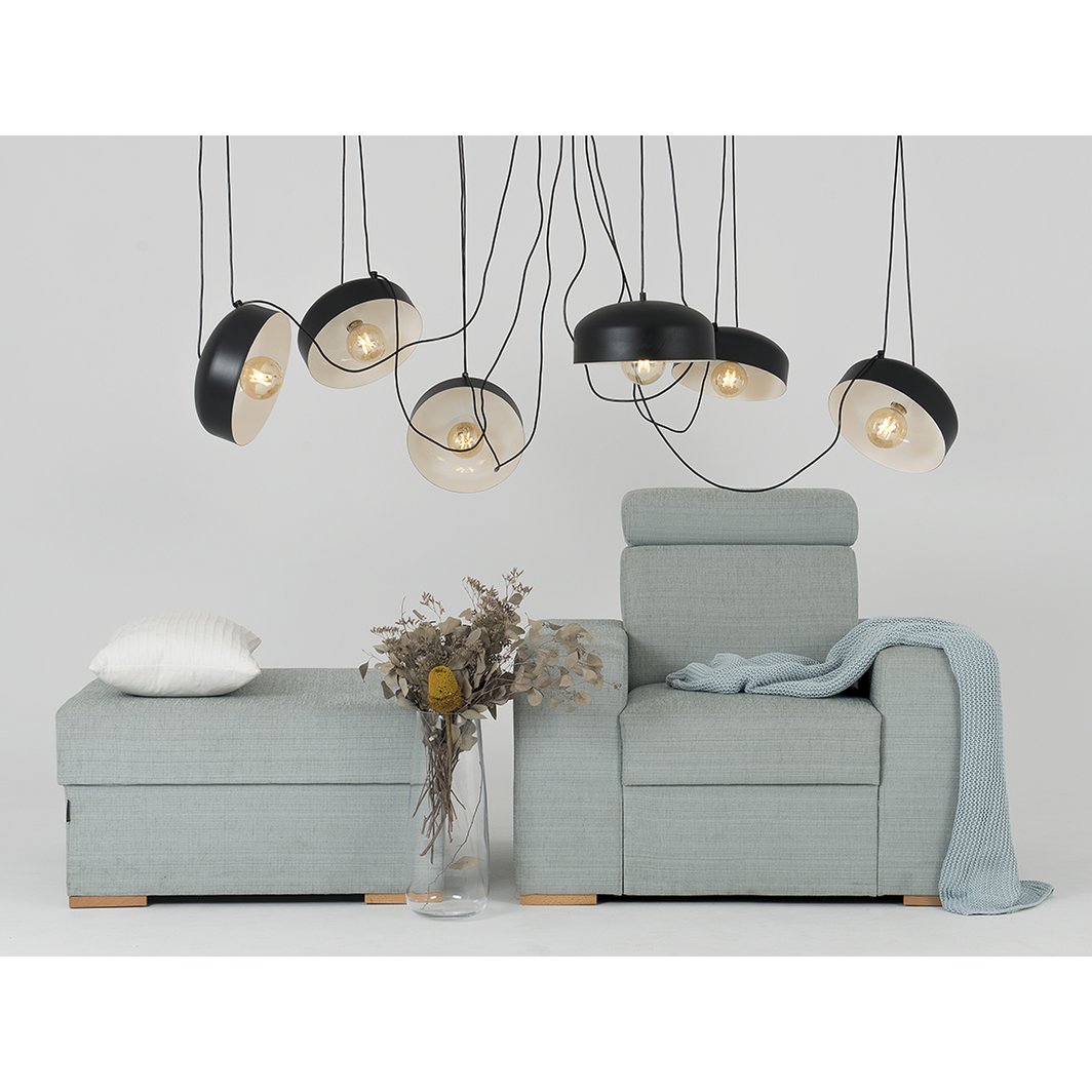 Lampa wisząca POPO FLAT L 6 - czarny