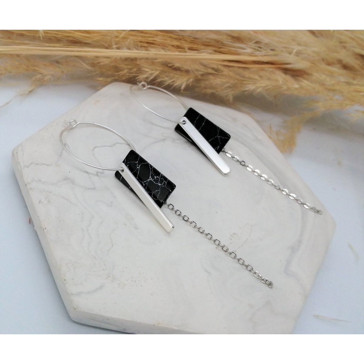 Earrings - Minimalism - Marble 2