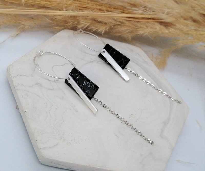 Earrings - Minimalism - Marble 2