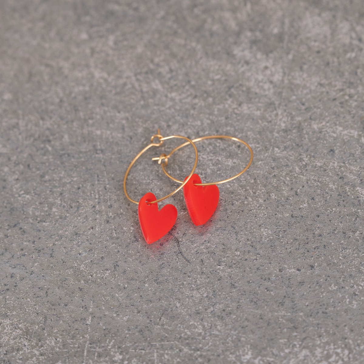 Oorbellen Hoops Lume Charms | Heart Red