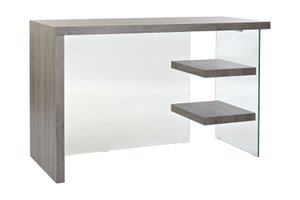 MDF GLASS DESK 120X50X76 TEMPERED GRAY MB196168
